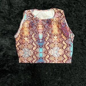 LiCi Fit x Michie Peachie Python Print Crop Top